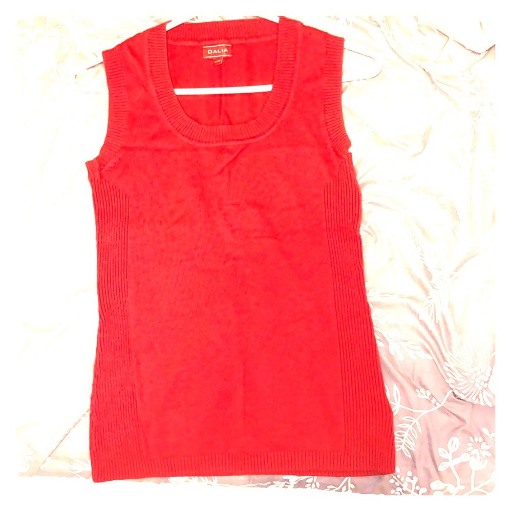 Red sleeveless sweater